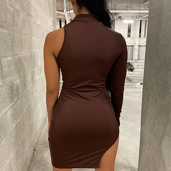 Coffee Mini Dress